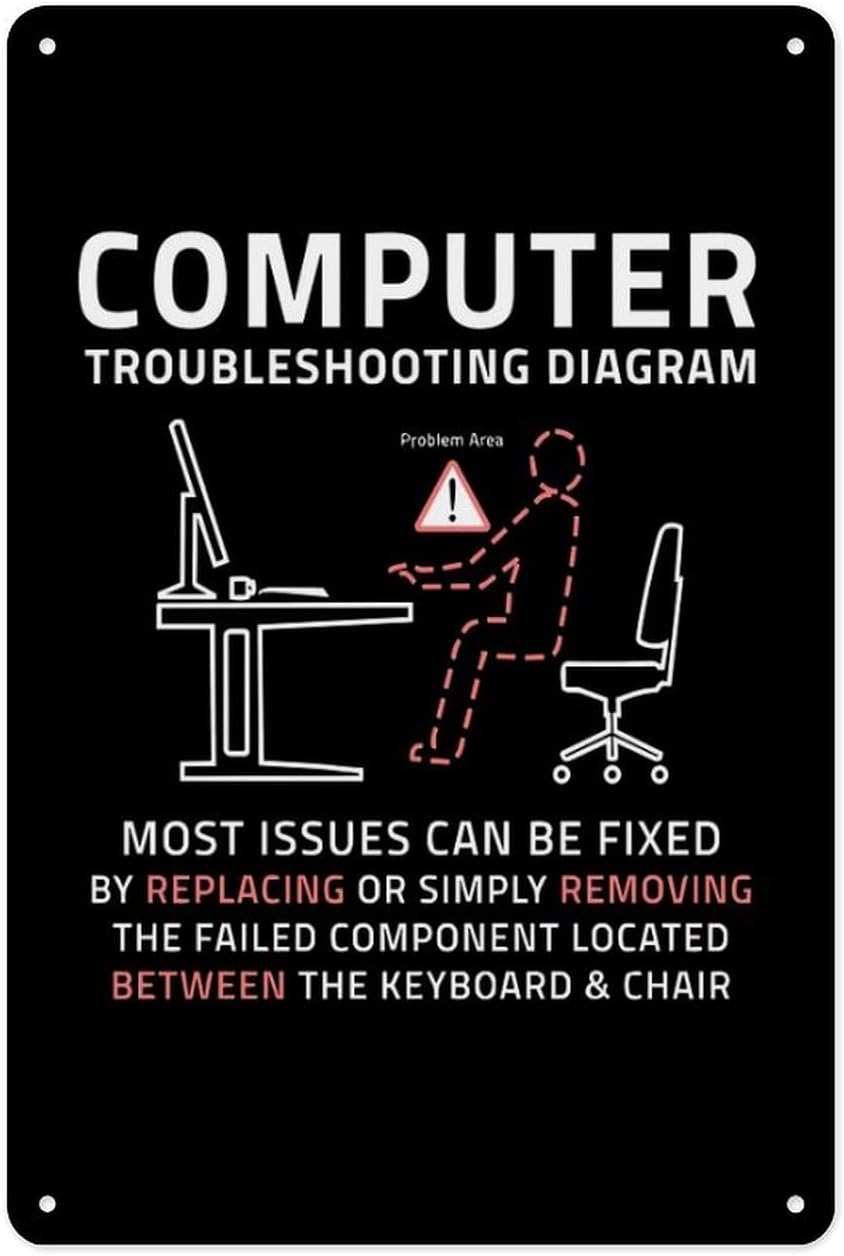 Office And Tech - Metal Tin Sign 8 X 12