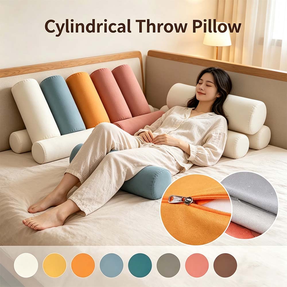 Office Tech Chair - Cylindrical Bolster Pillow Solid Color Waterproof