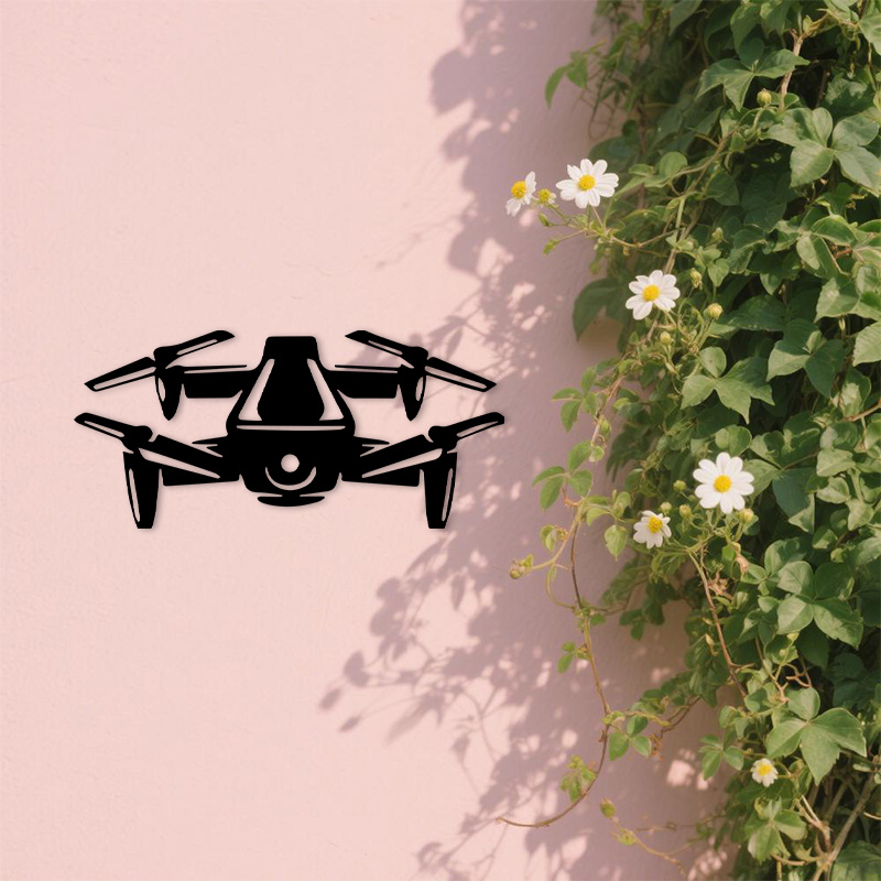 Office Tech For Men - 2D Flat Drone Silhouette Metal Wall