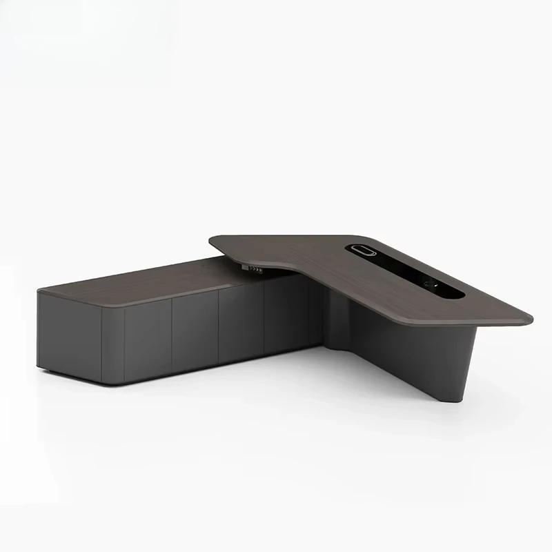 L Shape With Drawer White Luxu - Office Tech Management recension och pris