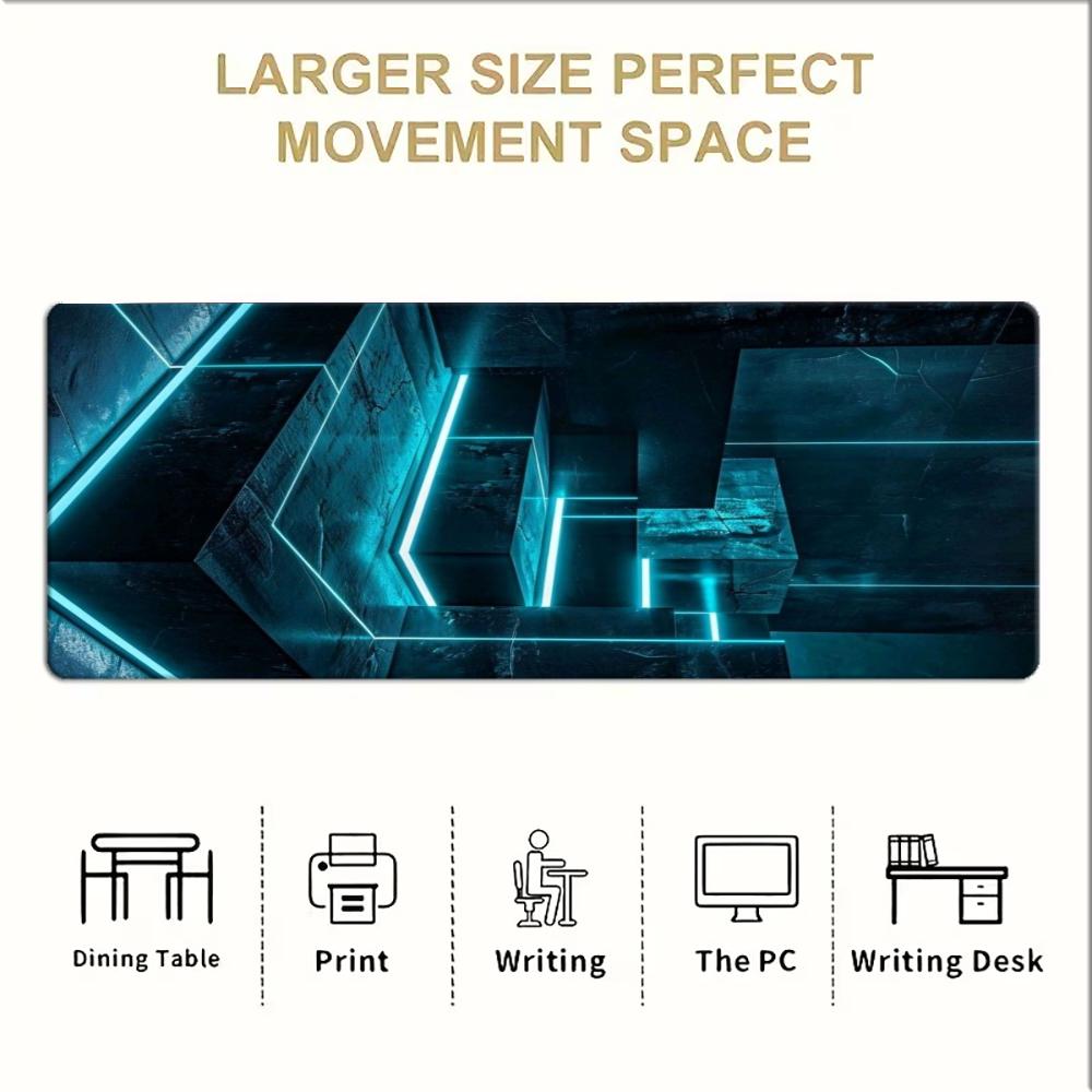 Cyan Neon Tech Geometric Large - Office And Tech recension och pris