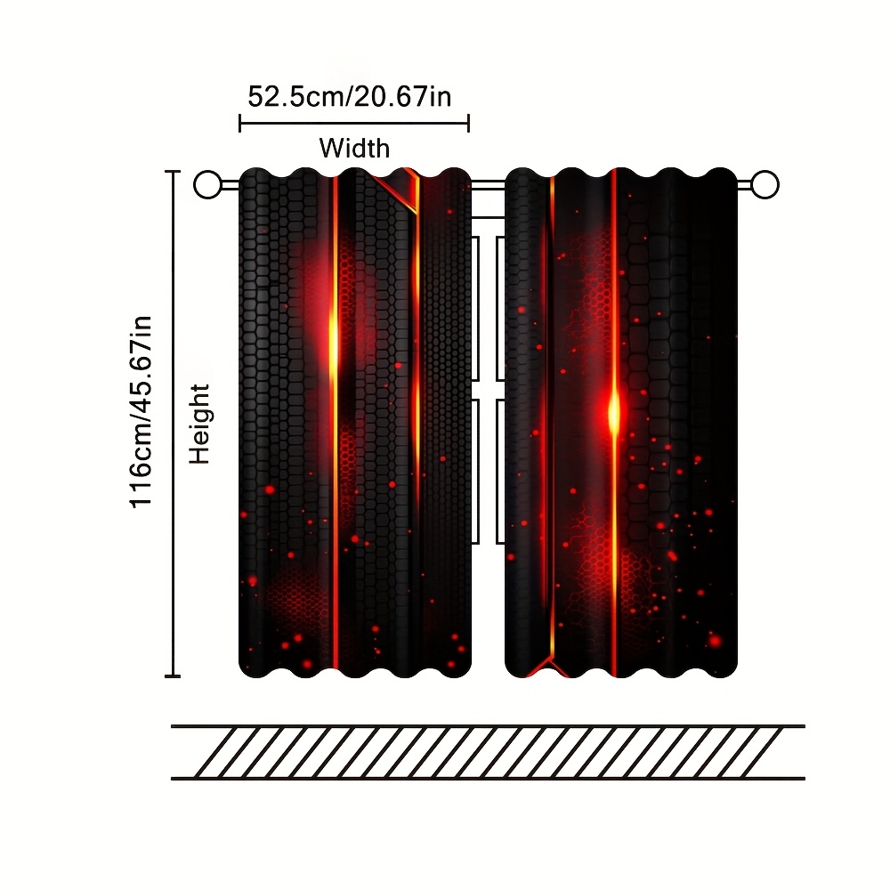 2pcs Lava Curtains Black Red C - Office Tech For Men recension och pris
