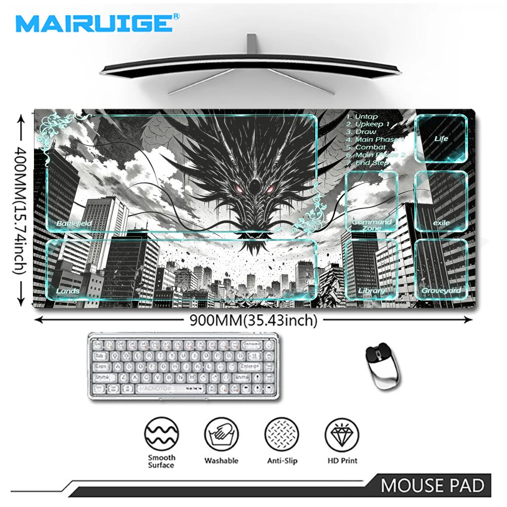 City dark beast playmat cyan t - Office Tech Desk recension och pris