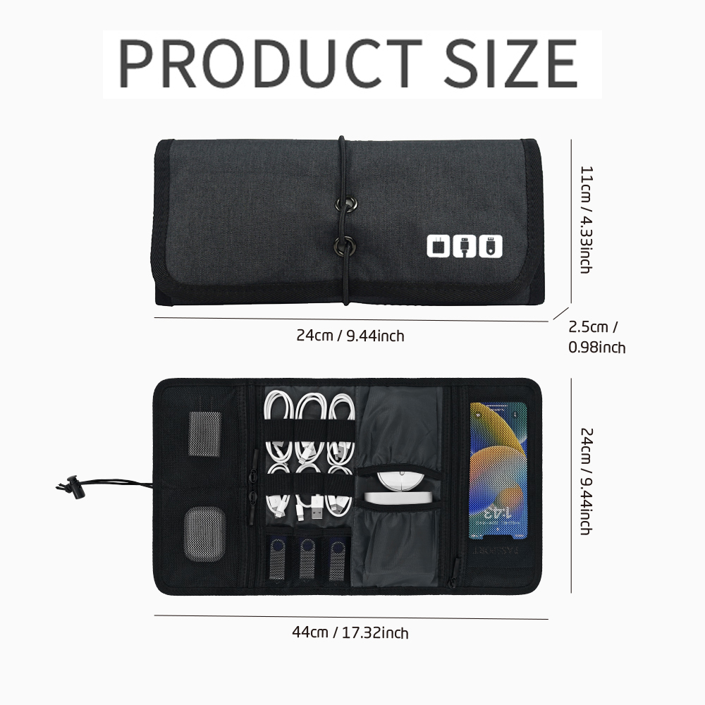 Tech Organizer Bag Cable Stora - Office Tech Accessories recension och pris